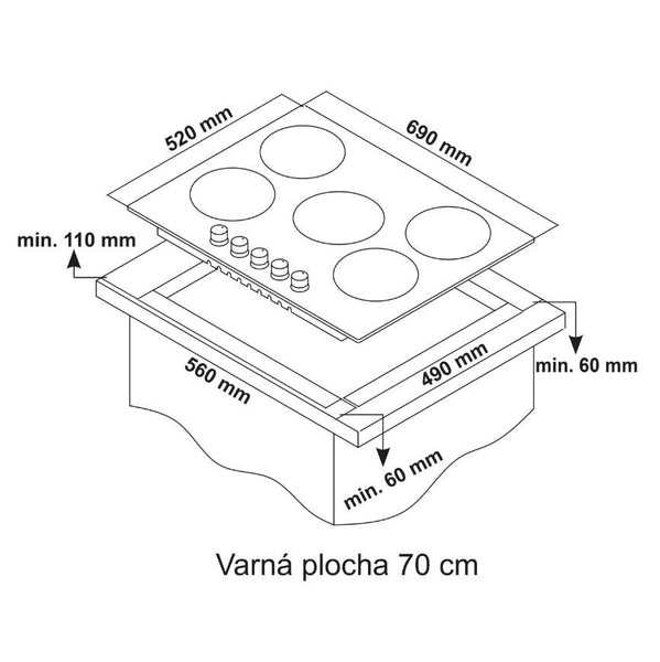 Plynová varná deska Kluge KPG7020BG