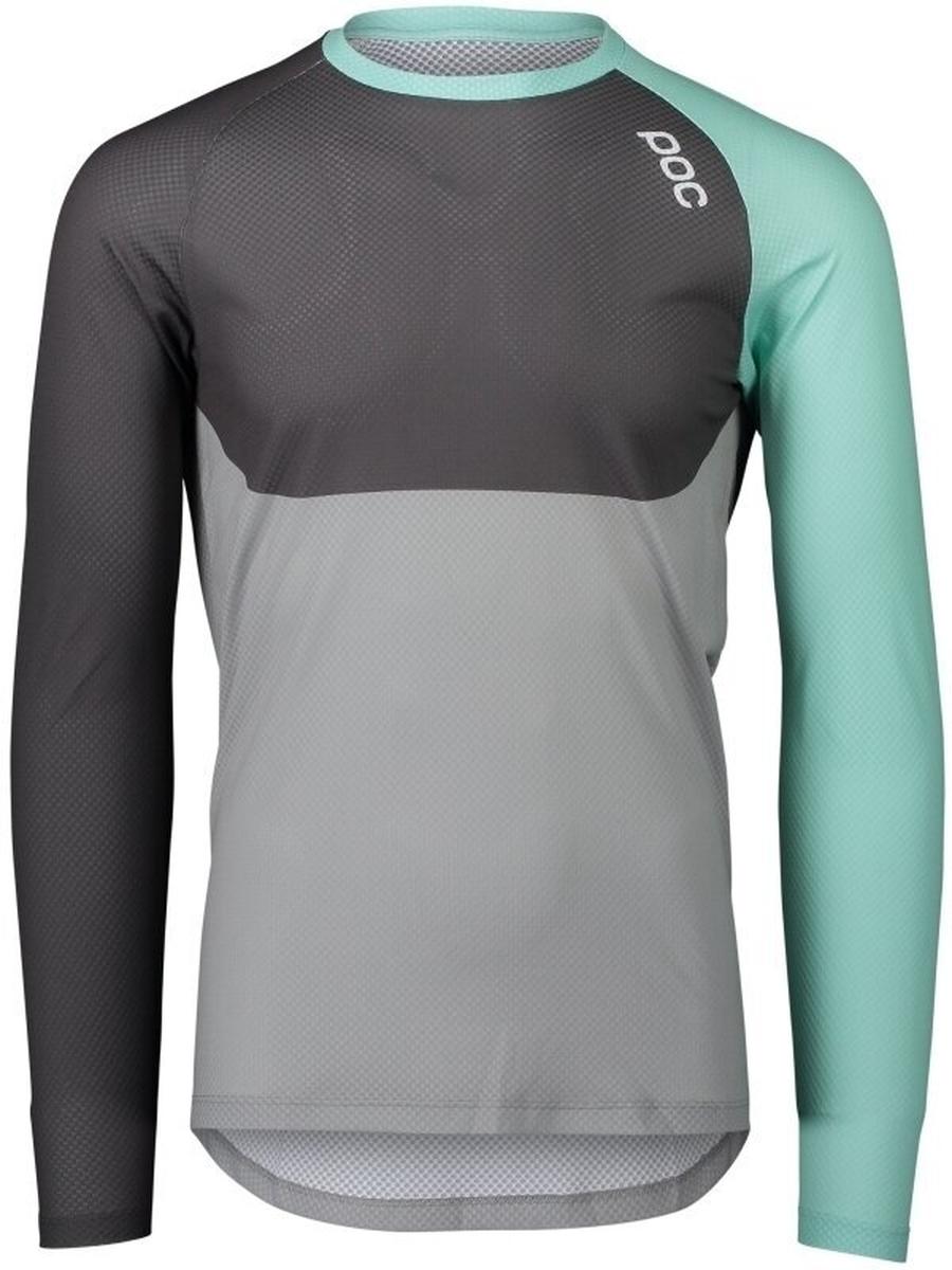 POC MTB Pure LS Jersey Fluorite Green/Sylvanite Grey/Alloy Grey L