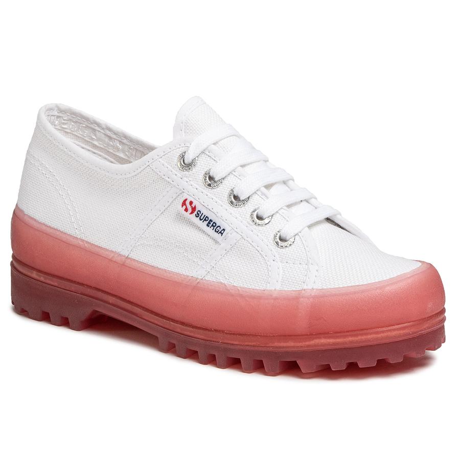 Polobotky SUPERGA - 2555 Alpina Jellygum Cotu S1115LW White/Pink Extas A0E