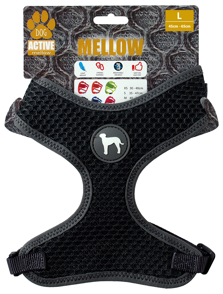 Postroj Active Dog Mellow L šedý 2x45-65cm