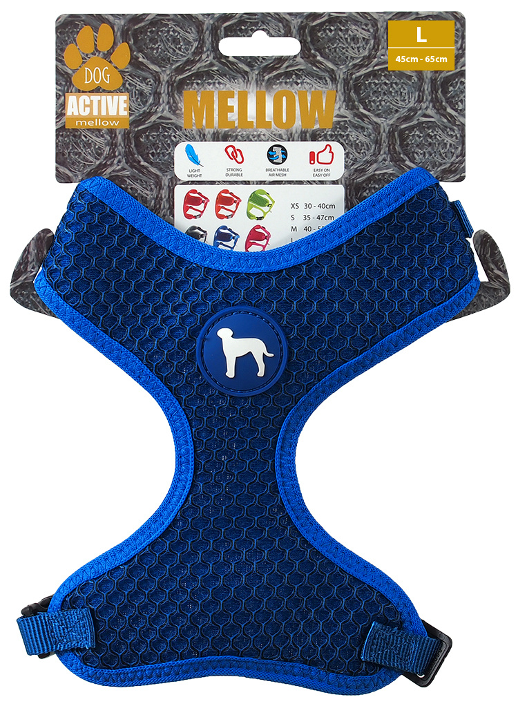 Postroj Active Dog Mellow L tm. modrý 2x45-65cm