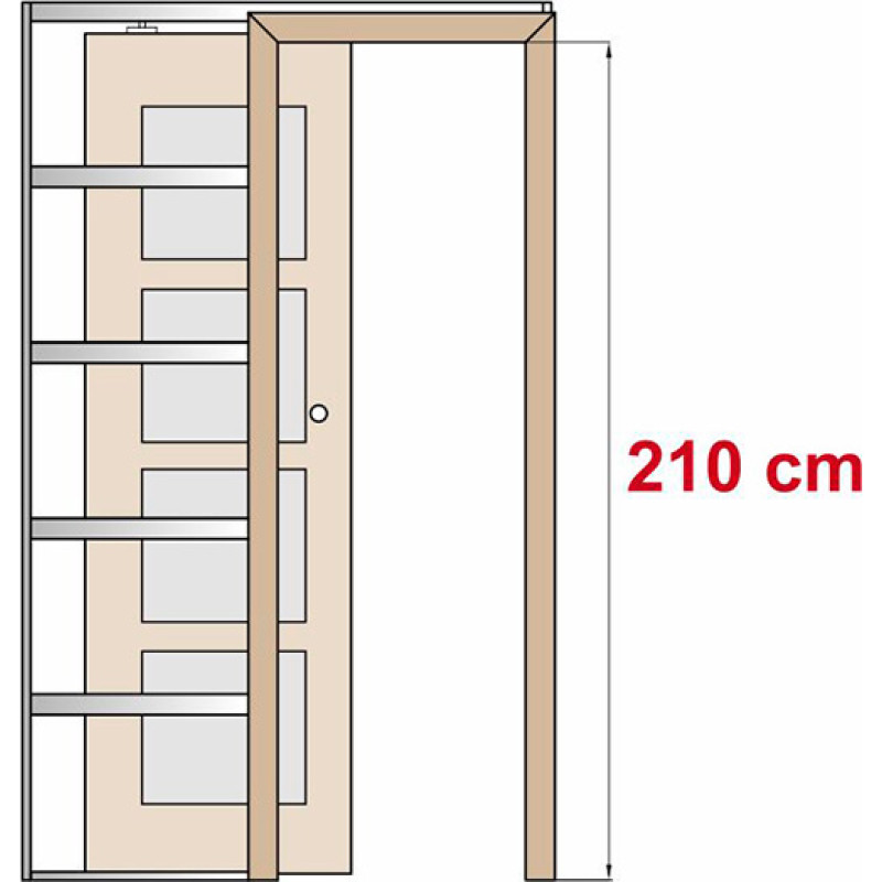 Posuvné dveře do pouzdra ALTAMURA 3, 5, 7 - Výška 210 cm