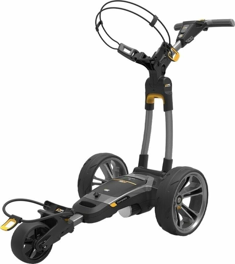 PowaKaddy CT6 EBS Electric Golf Trolley Premium Gun Metal Metallic Elektrický golfový vozík