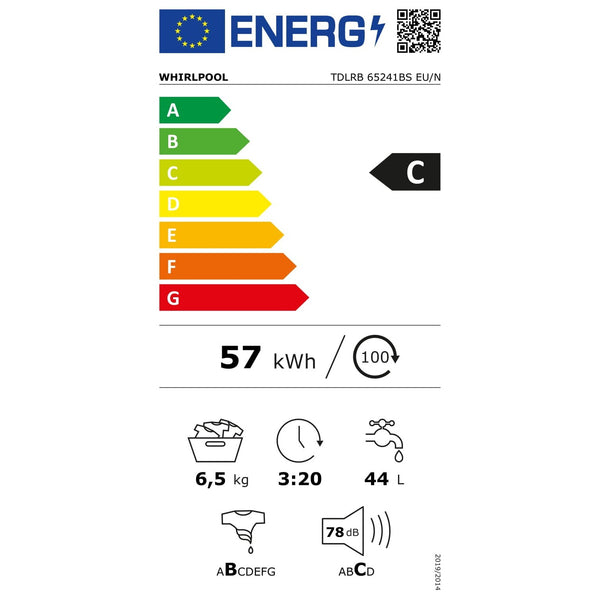 Pračka vrchem plněná Whirlpool TDLRB 65241BS EU/N,6,5kg