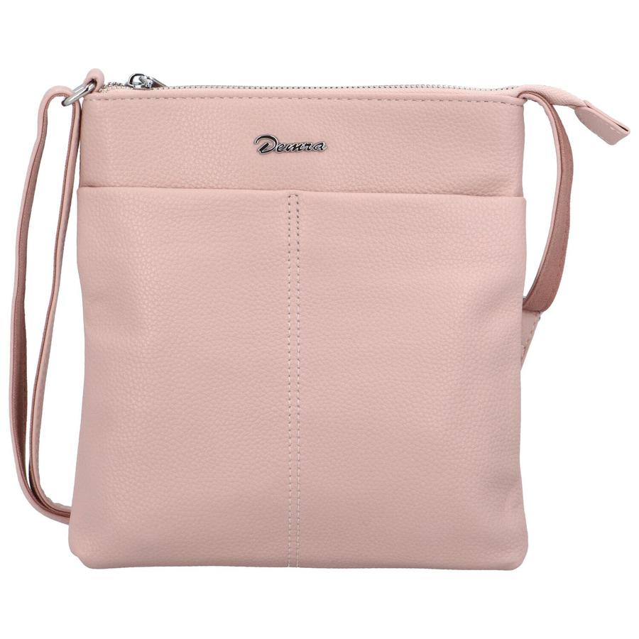 Praktická dámská koženková crossbody Alice, růžová