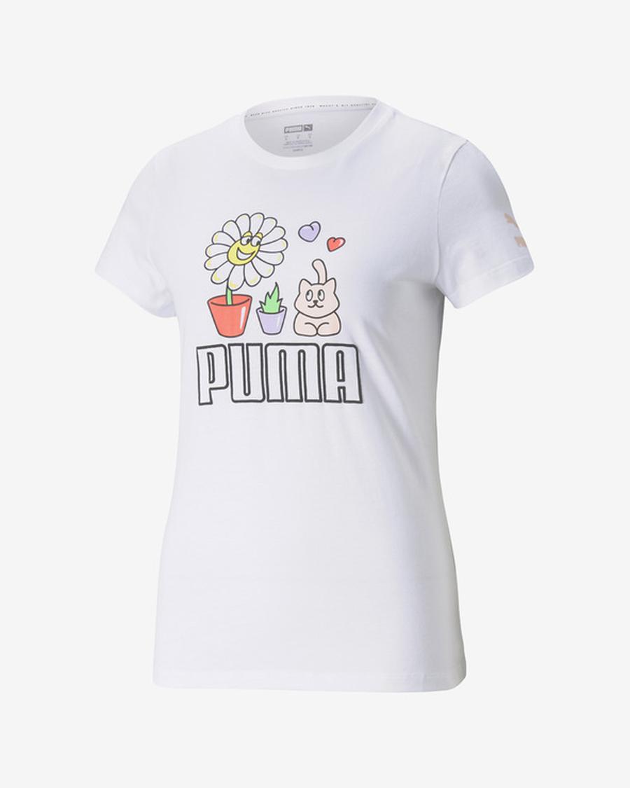 Puma Graphic Streetwear Triko Bílá