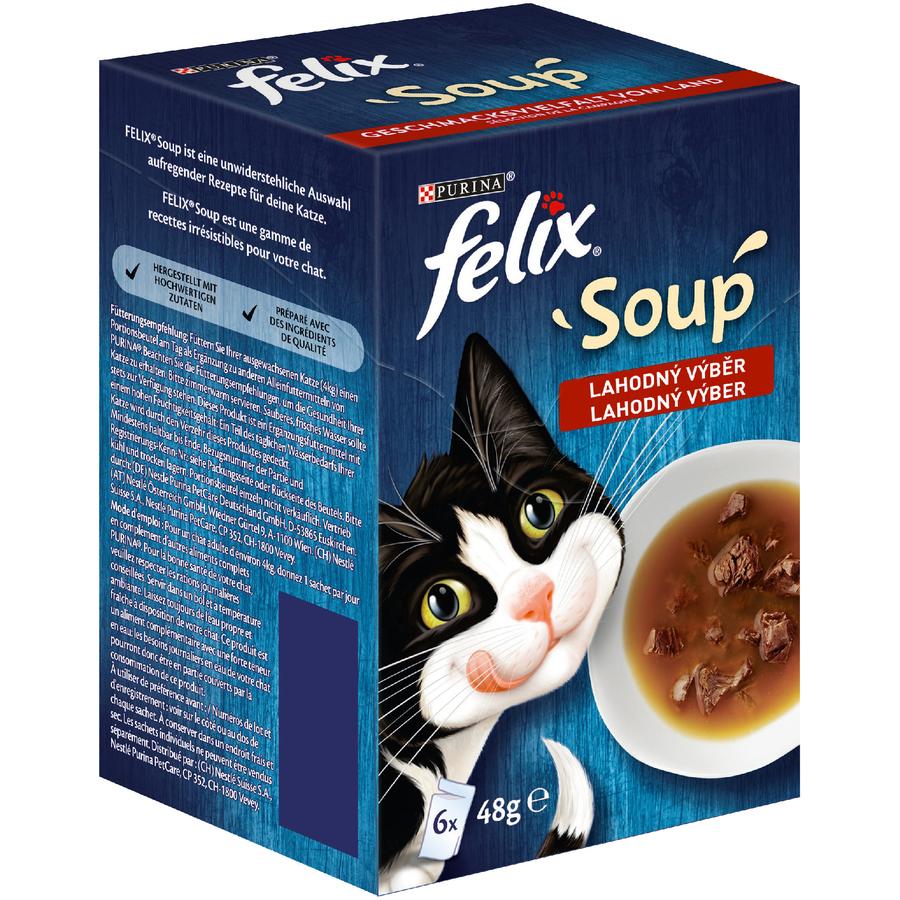 Purina Kapsička FELIX Soup polévky s hovězím, kuřetem a jehnecim 6x48g