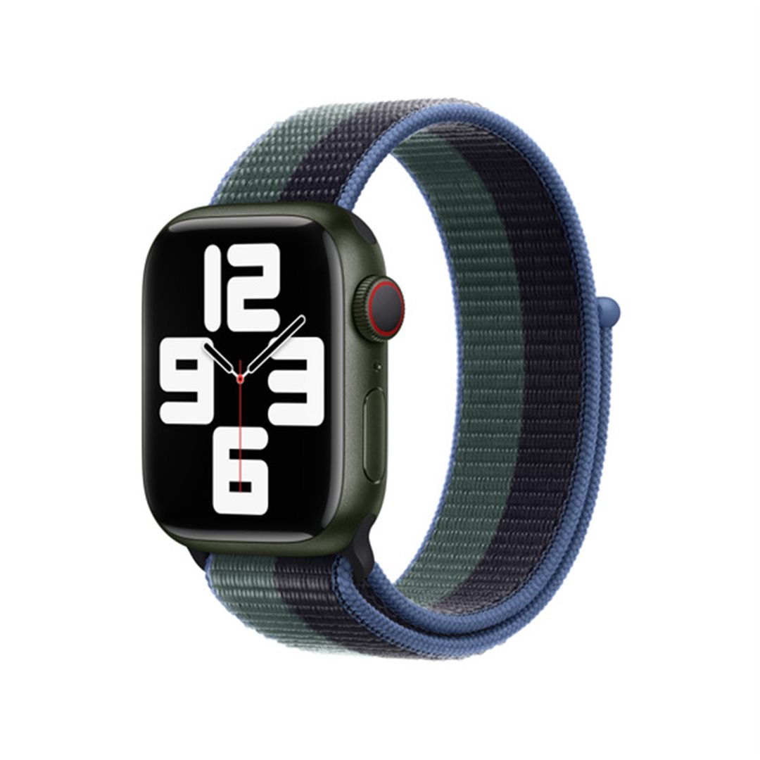 Řemínek Sport Loop Extra Large pro Apple Watch 41mm, inkoustová/eukalyptově zelená