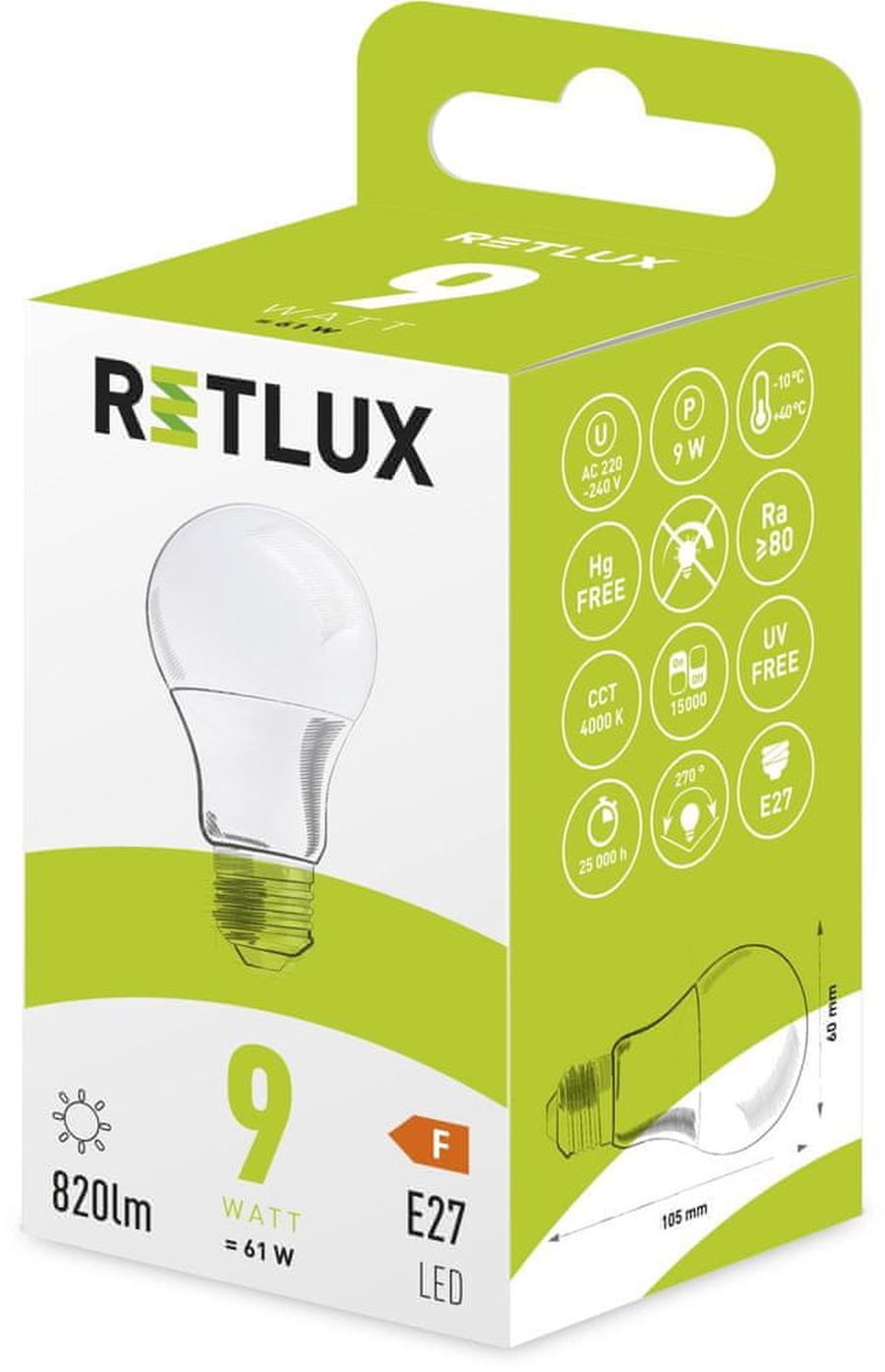 Retlux RLL 404 A60 E27 bulb 9W CW