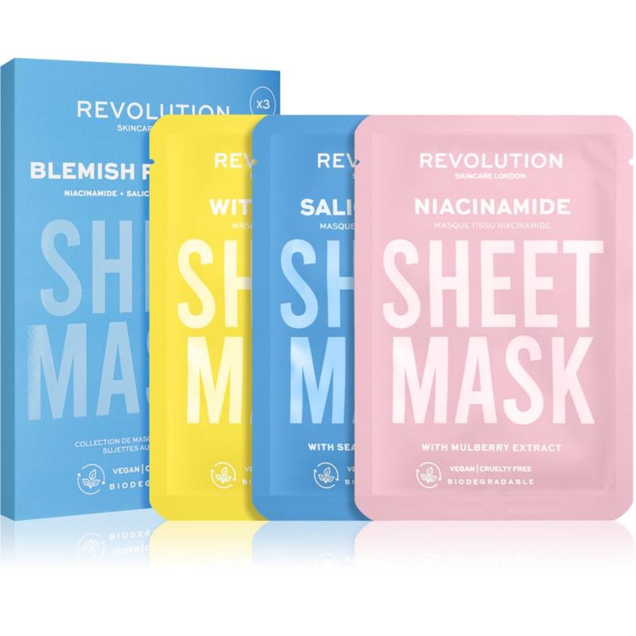 Revolution Skincare Biodegradable Blemish Prone Skin sada plátýnkových masek