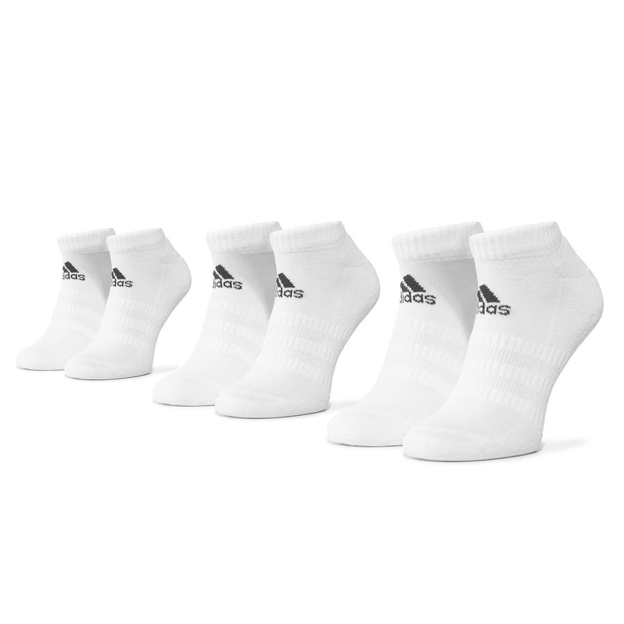 Sada 3 párů nízkých ponožek unisex adidas - Cush Low 3Pp DZ9384 White/White/White