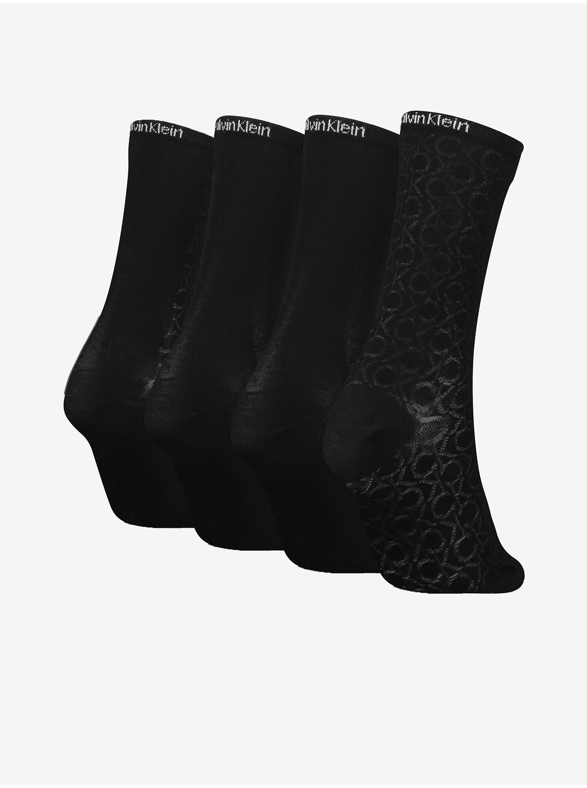 Sada čtyř párů černých dámských ponožek Calvin Klein Underwear