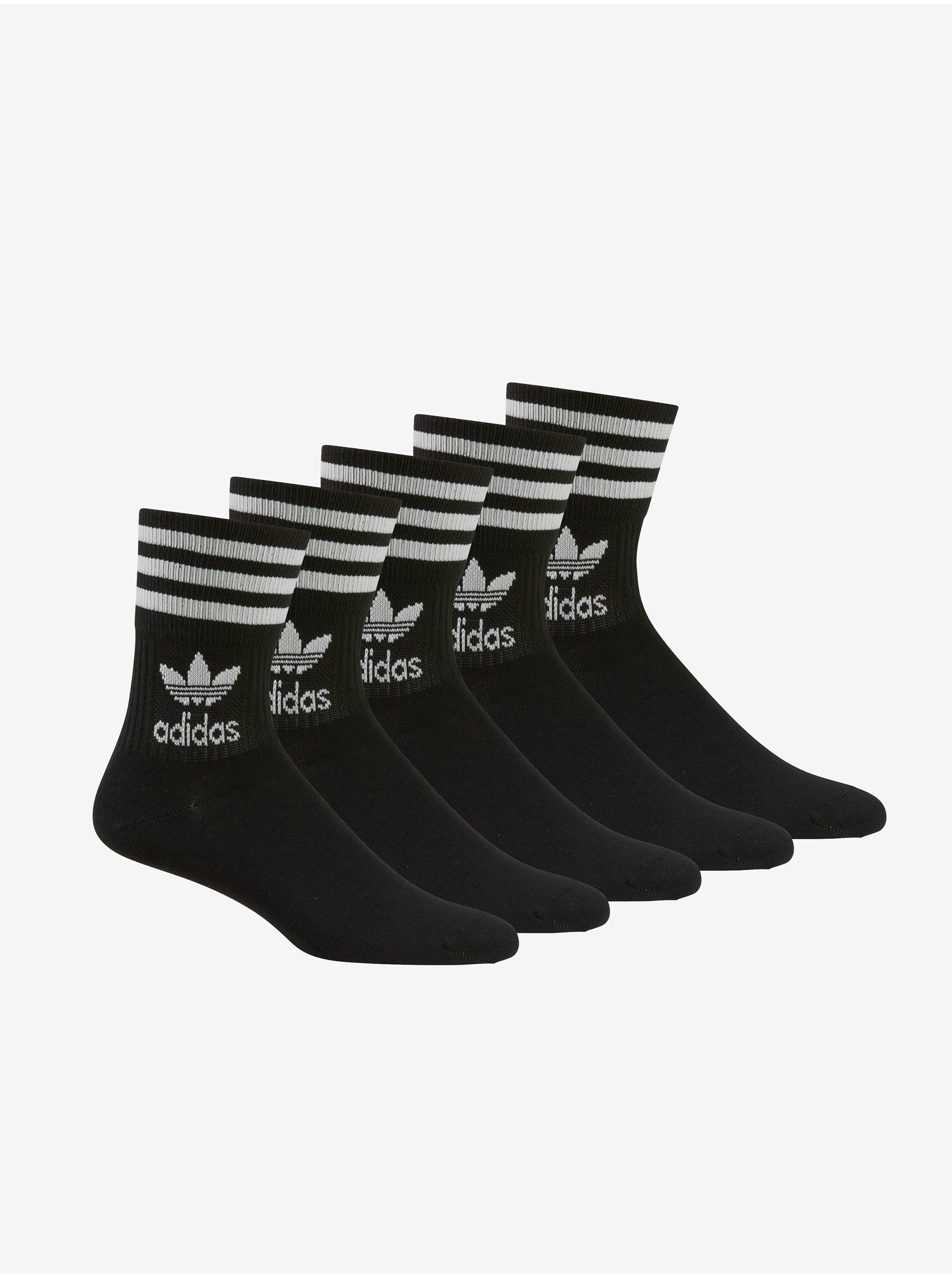 Sada pěti párů pánských ponožek v černé barvě adidas Originals