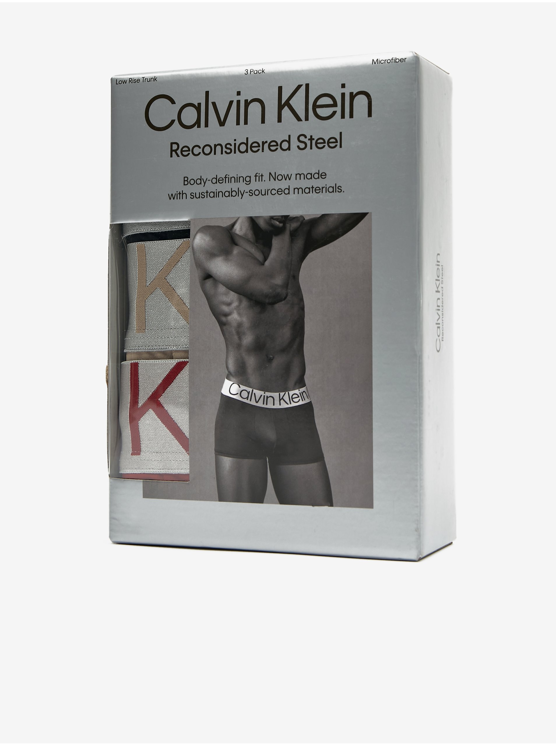 Sada tří pánských boxerek v černé, béžové a červené barvě Calvin Klein Underwear