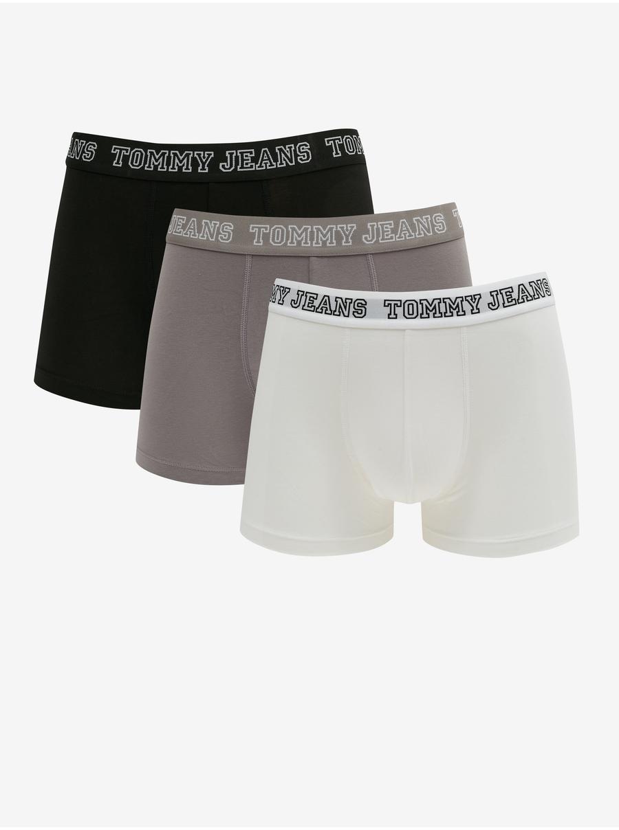 Sada tří pánských boxerek v černé, šedé a bílé barvě Tommy Hilfiger Underwear