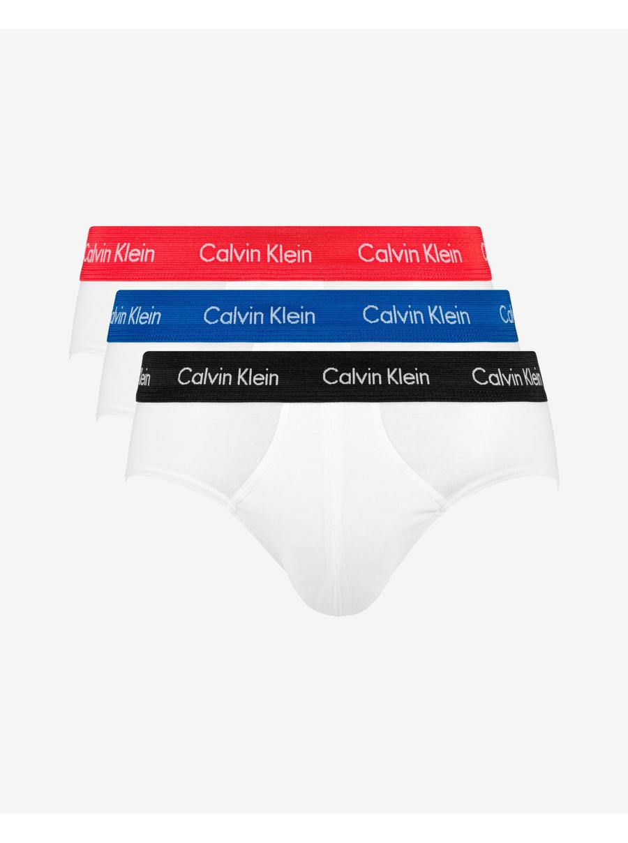 Sada tří pánských slipů v bílé barvě Calvin Klein Underwear