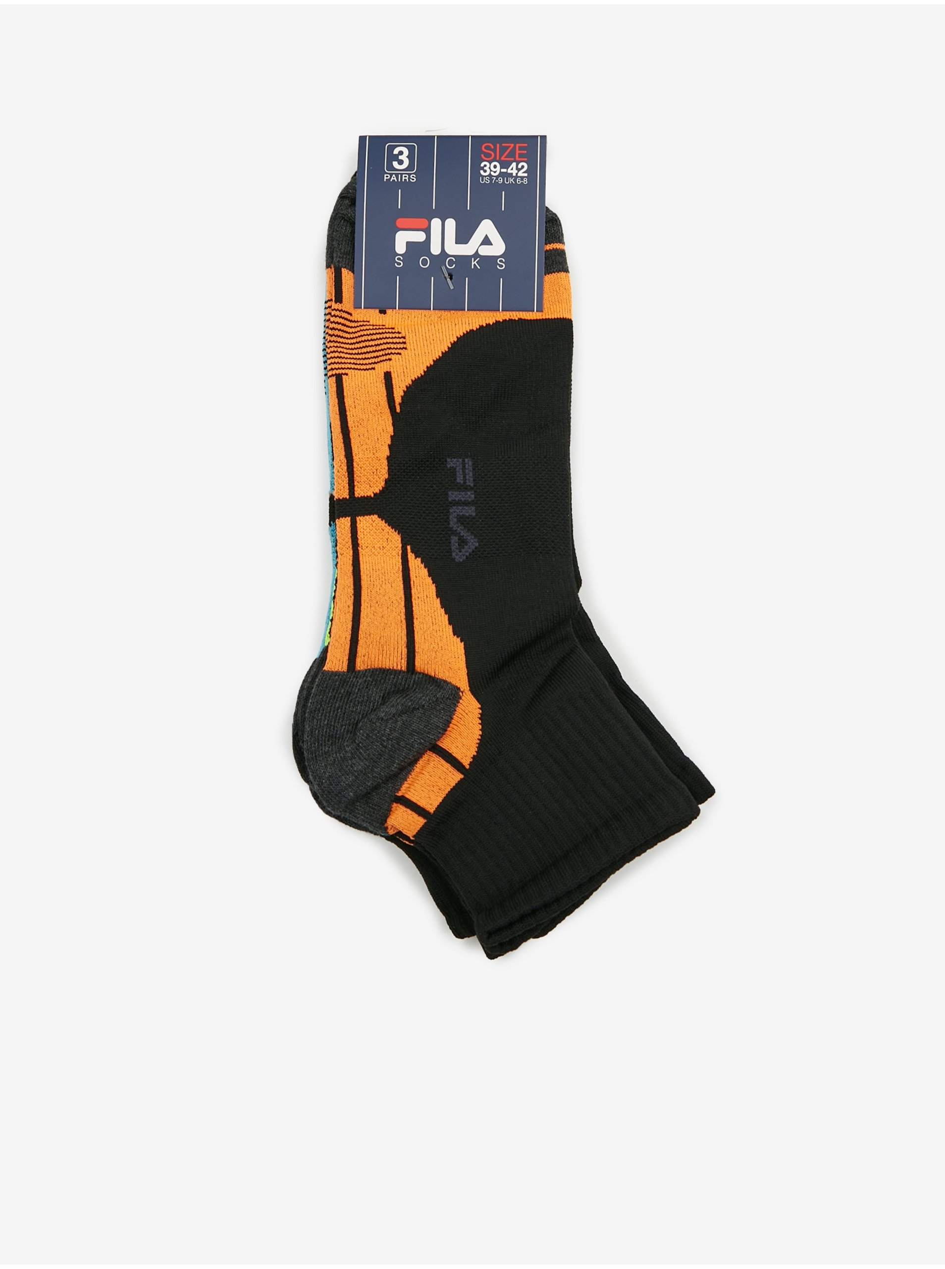 Sada tří párů černých ponožek FILA