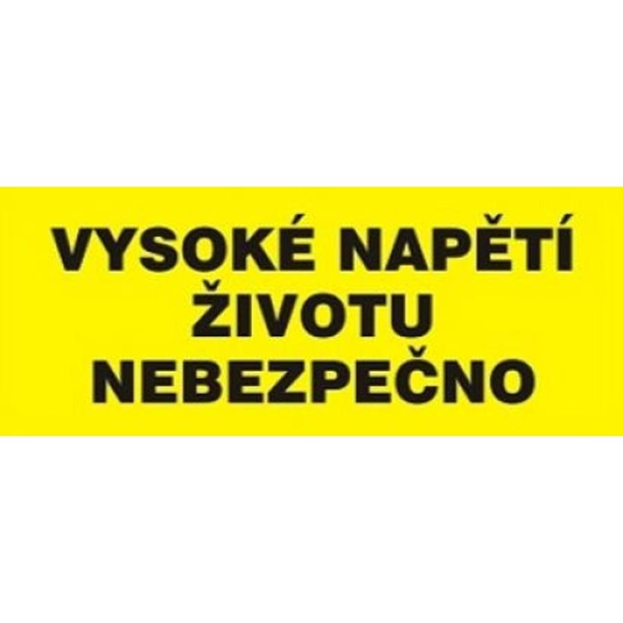 Samolepka vysoké napětí životu nebezpečno  35x90mm