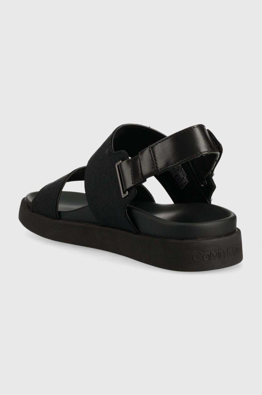 Sandály Calvin Klein ADJ SANDAL W/HW - JQ dámské, černá barva, HW0HW01491