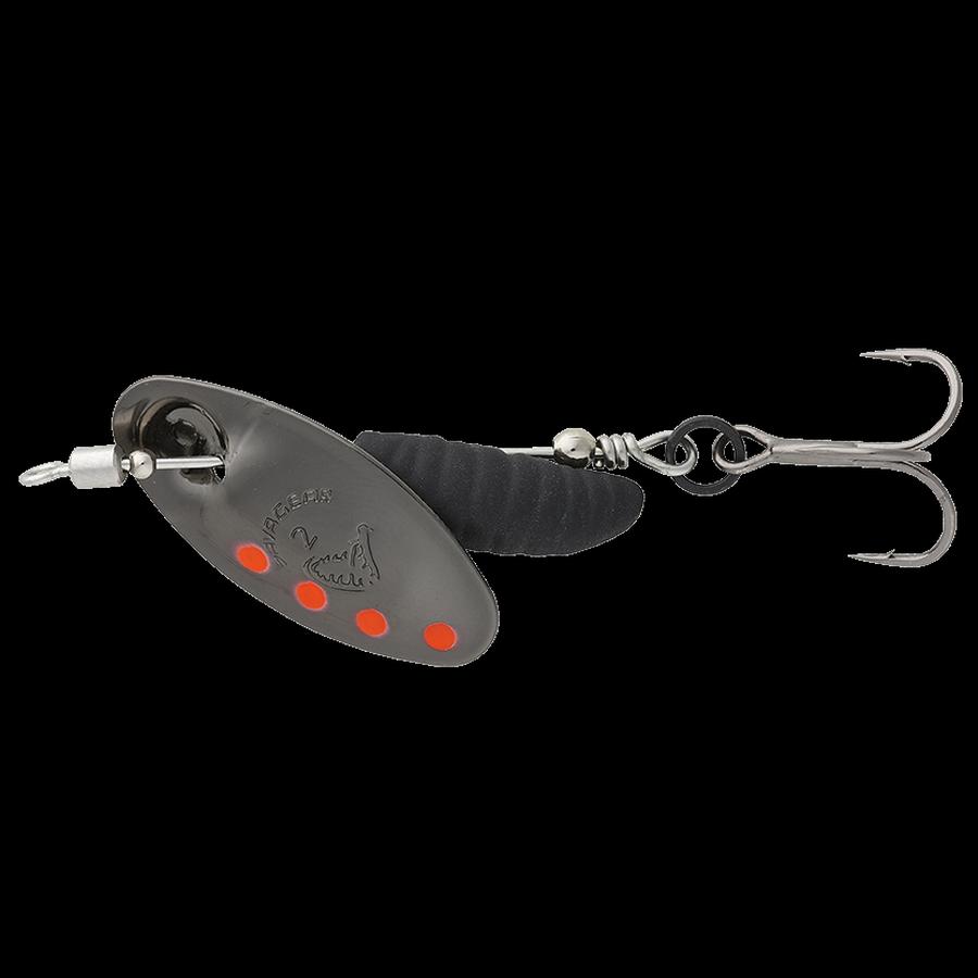 Savage gear třpytka grub spinners silver red black - #0 2,2 g