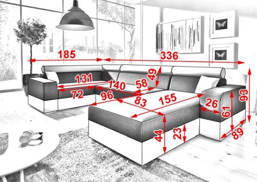 Sedací souprava Infinity Super - Bah 35 + Bah 31 Provedení: Levá varianta