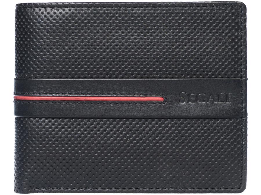 SEGALI Pánská kožená peněženka 2782 black/red