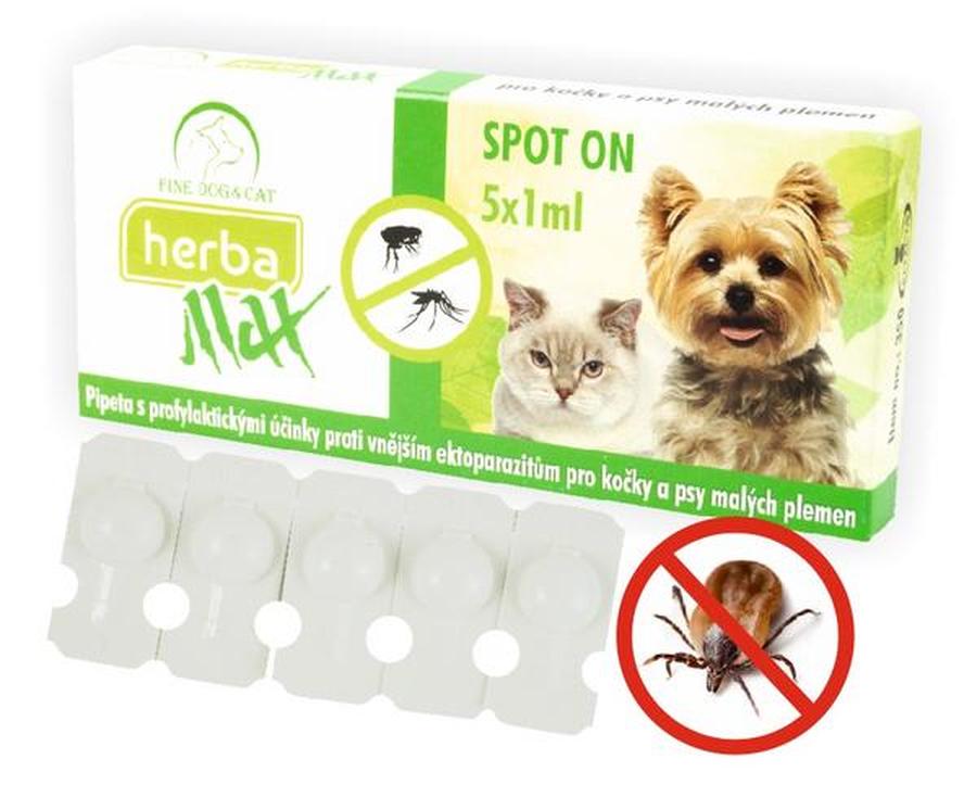 Selecta Herba Max Spot-on pro kočky a psy malých plemen 5x1ml