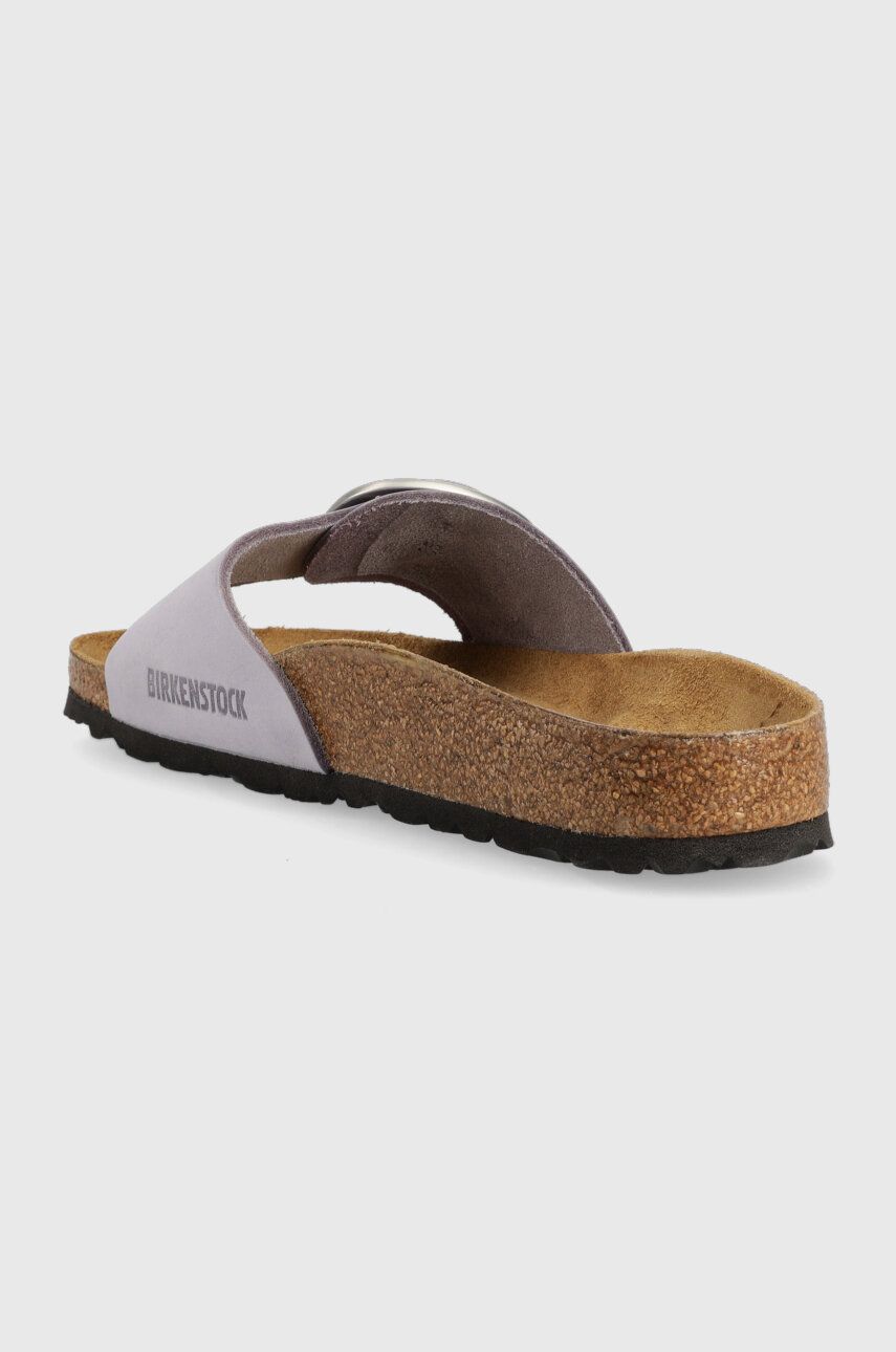 Semišové pantofle Birkenstock Madrid Big Buckle dámské, fialová barva, 1024001