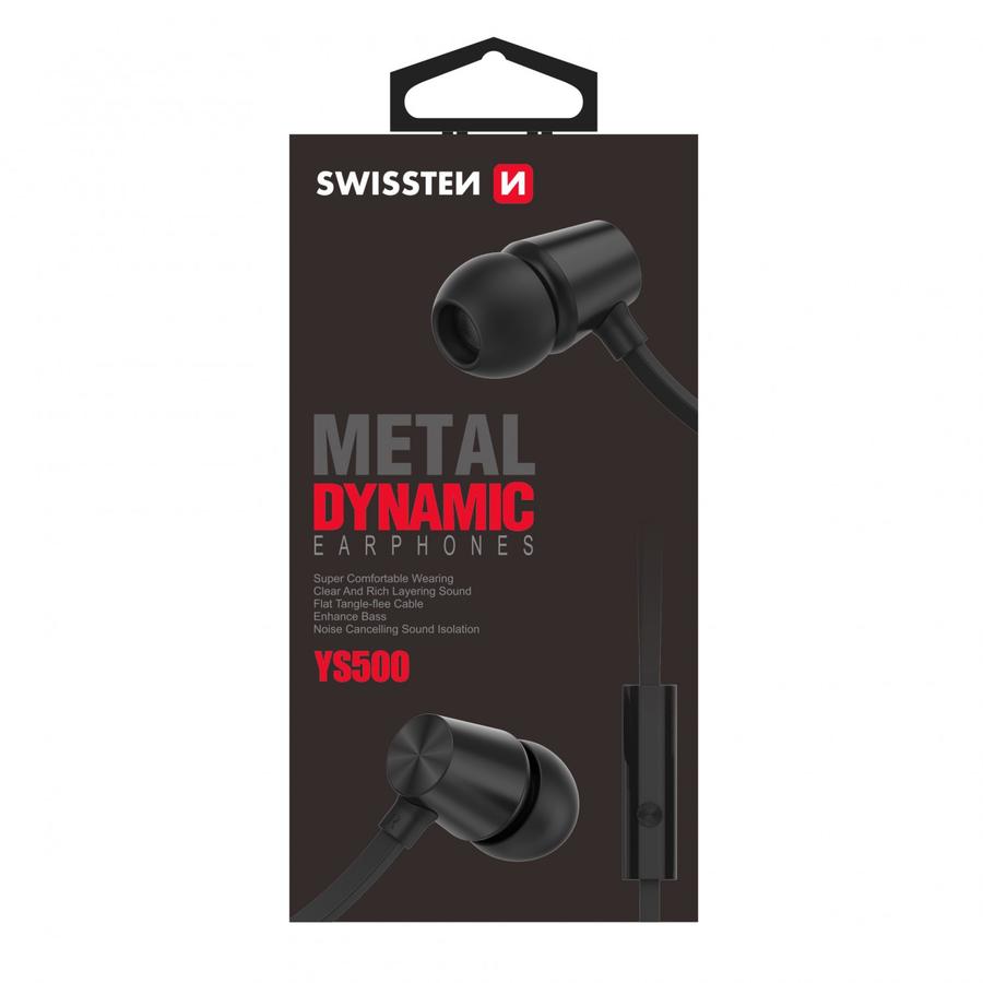 Sluchátka Swissten Earbuds Dynamic YS500, černá