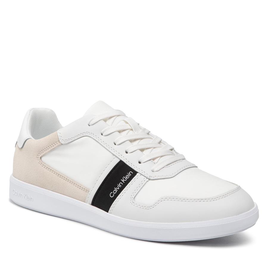 Sneakersy CALVIN KLEIN - Low Top Lace Up Mix HM0HM00491 Triple White 01S