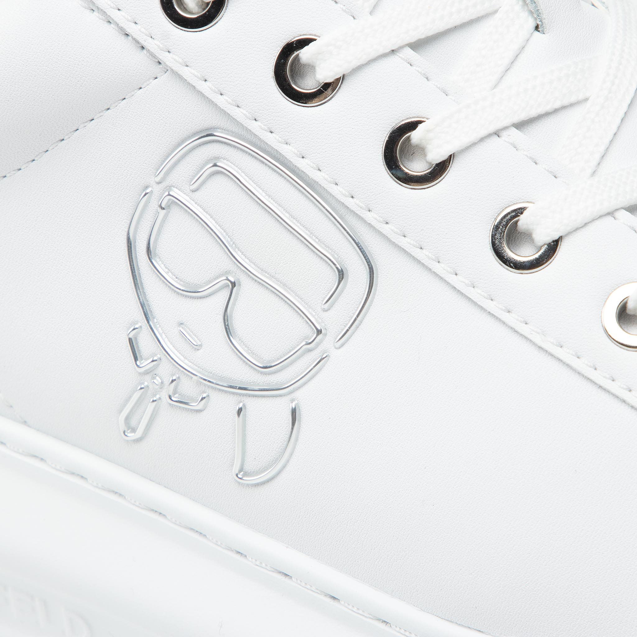 Sneakersy KARL LAGERFELD - KL52531  White Lthr w/Silver