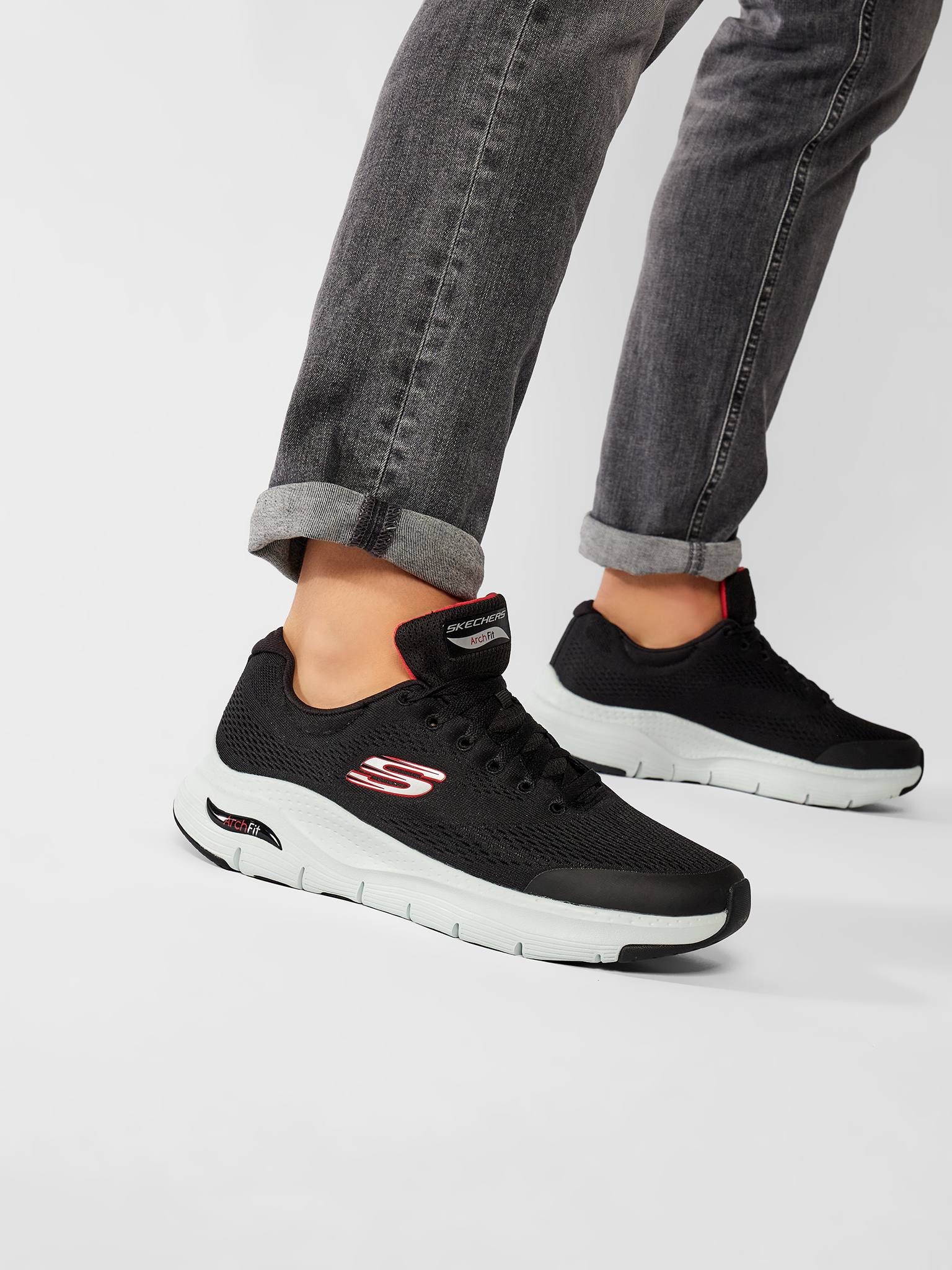 Sneakersy SKECHERS - Arch Fit 232040/BKRD Black/Red