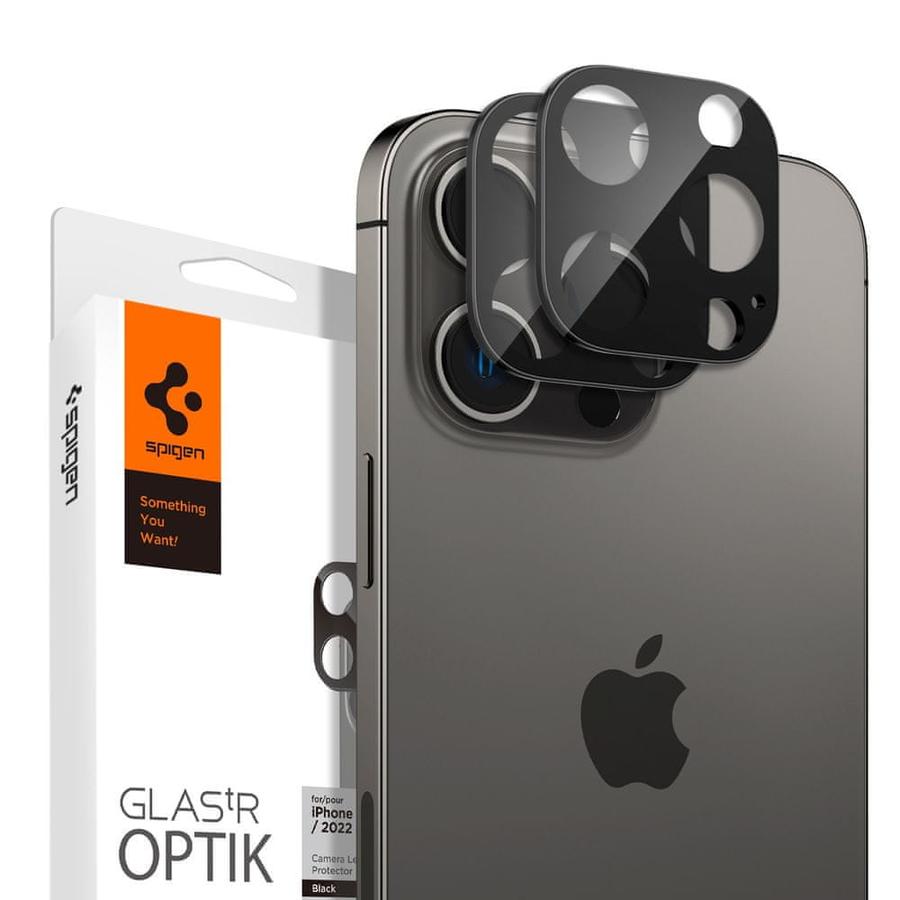 Spigen Glass Optik 2 Pack, black – iPhone 14 Pro/iPhone 14 Pro Max, AGL05273