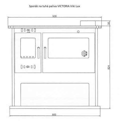 Sporák na tuhá paliva VICTORIA Viki Lux