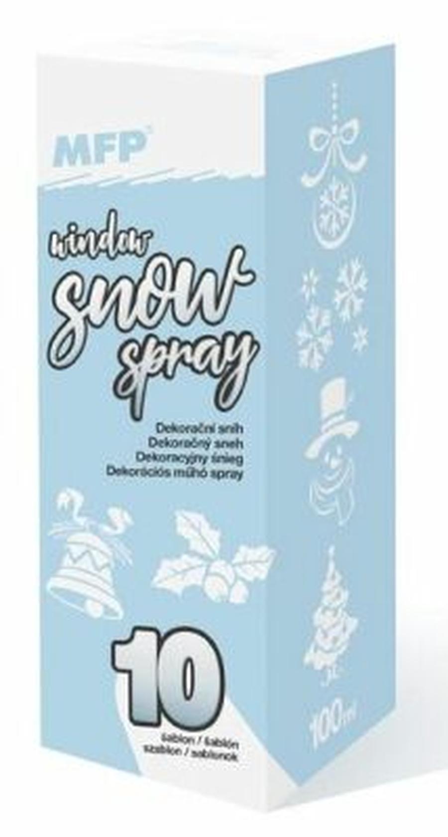 Spray sníh na okna dekorační 100ml se šablonami