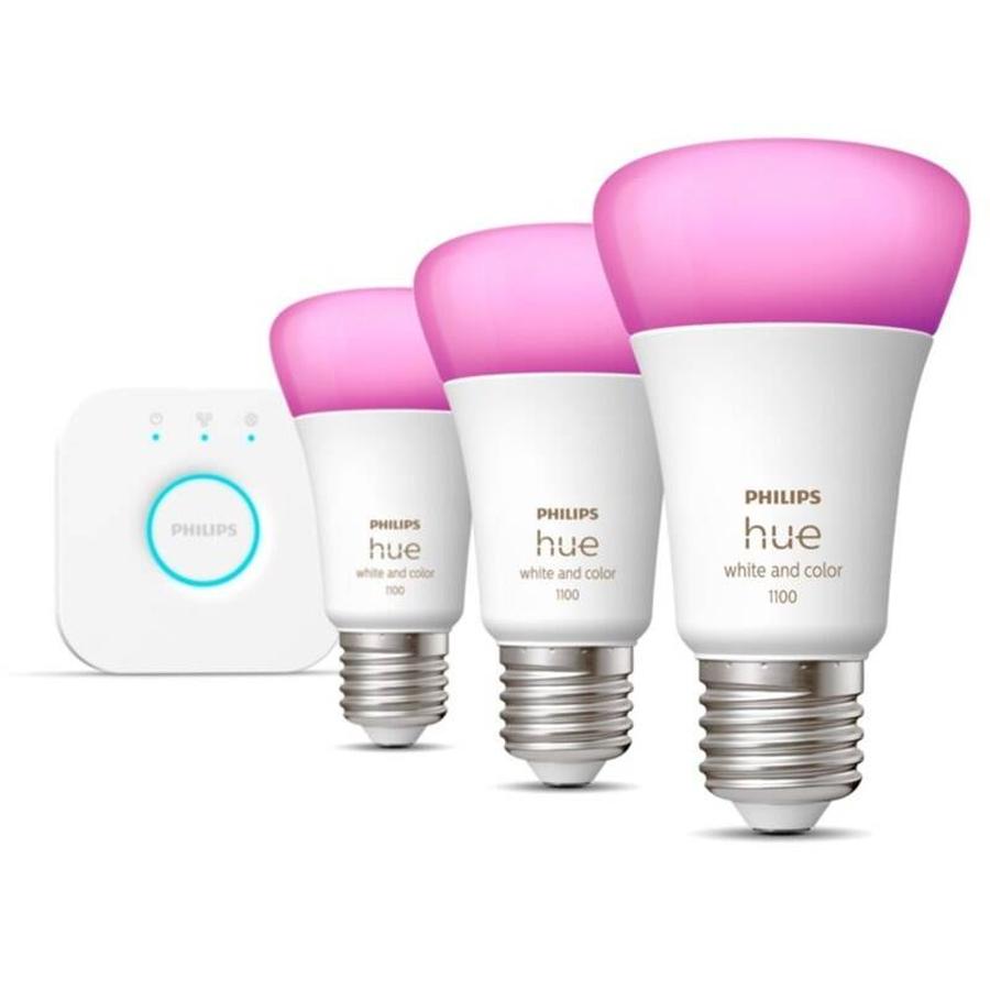 Startovací sada Philips Hue Bluetooth E27 / 9W / White and Color Ambiance / 3ks + Bridge