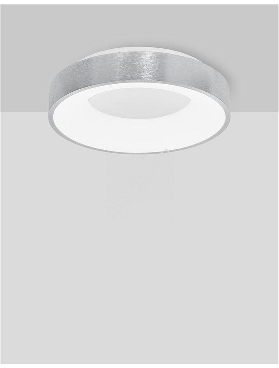 Stropní svítidlo RANDO THIN broušený stříbrný hliník a akryl LED 30W 230V 3000K IP20 stmívatelné - NOVA LUCE