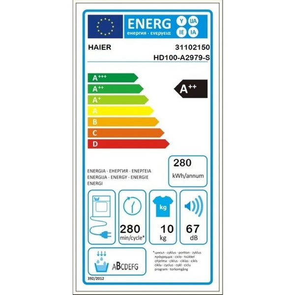 Sušička prádla Haier HD100-A2979, A++, 10kg