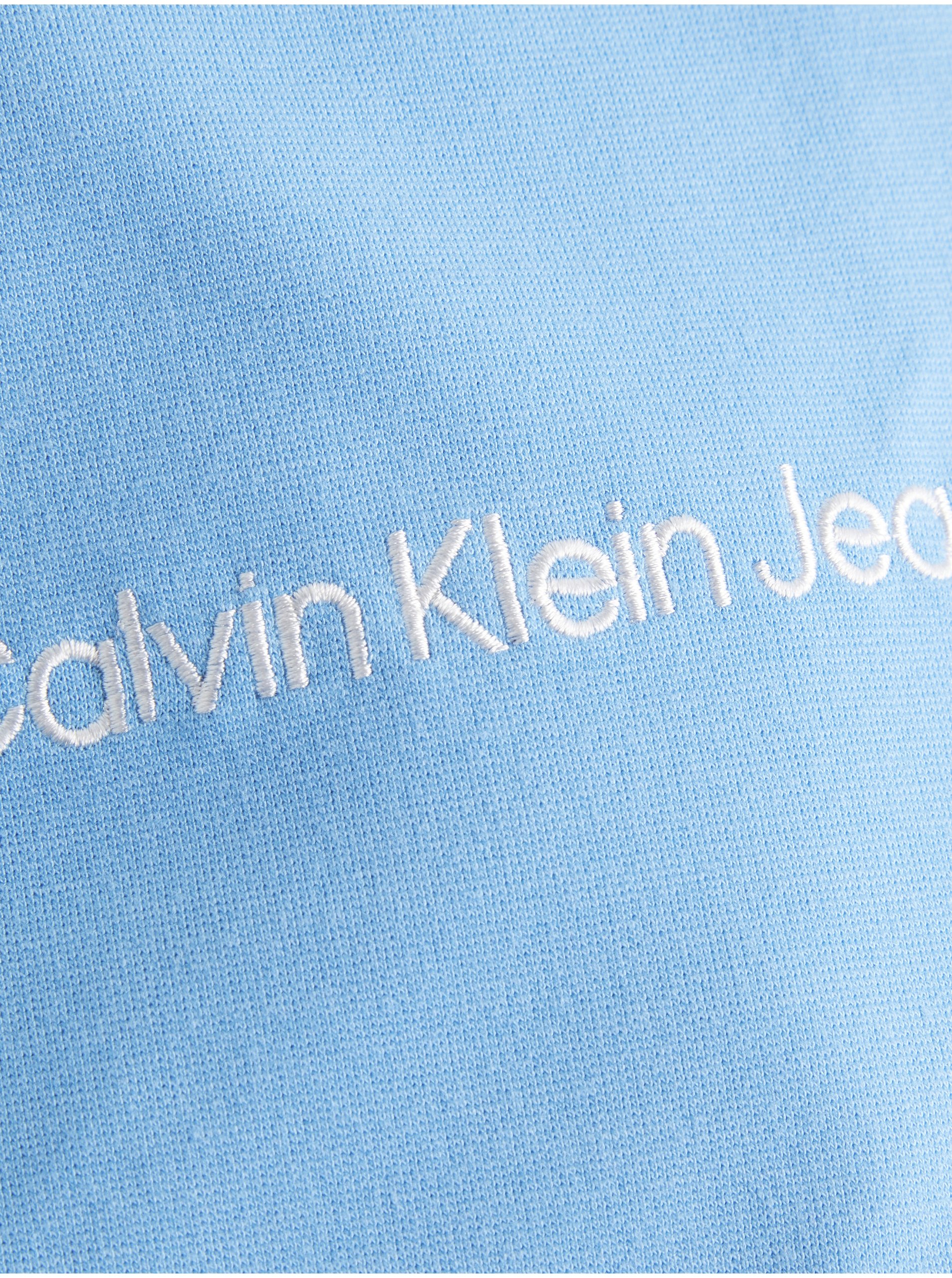 Světle modré dámské pouzdrové šaty Calvin Klein Jeans