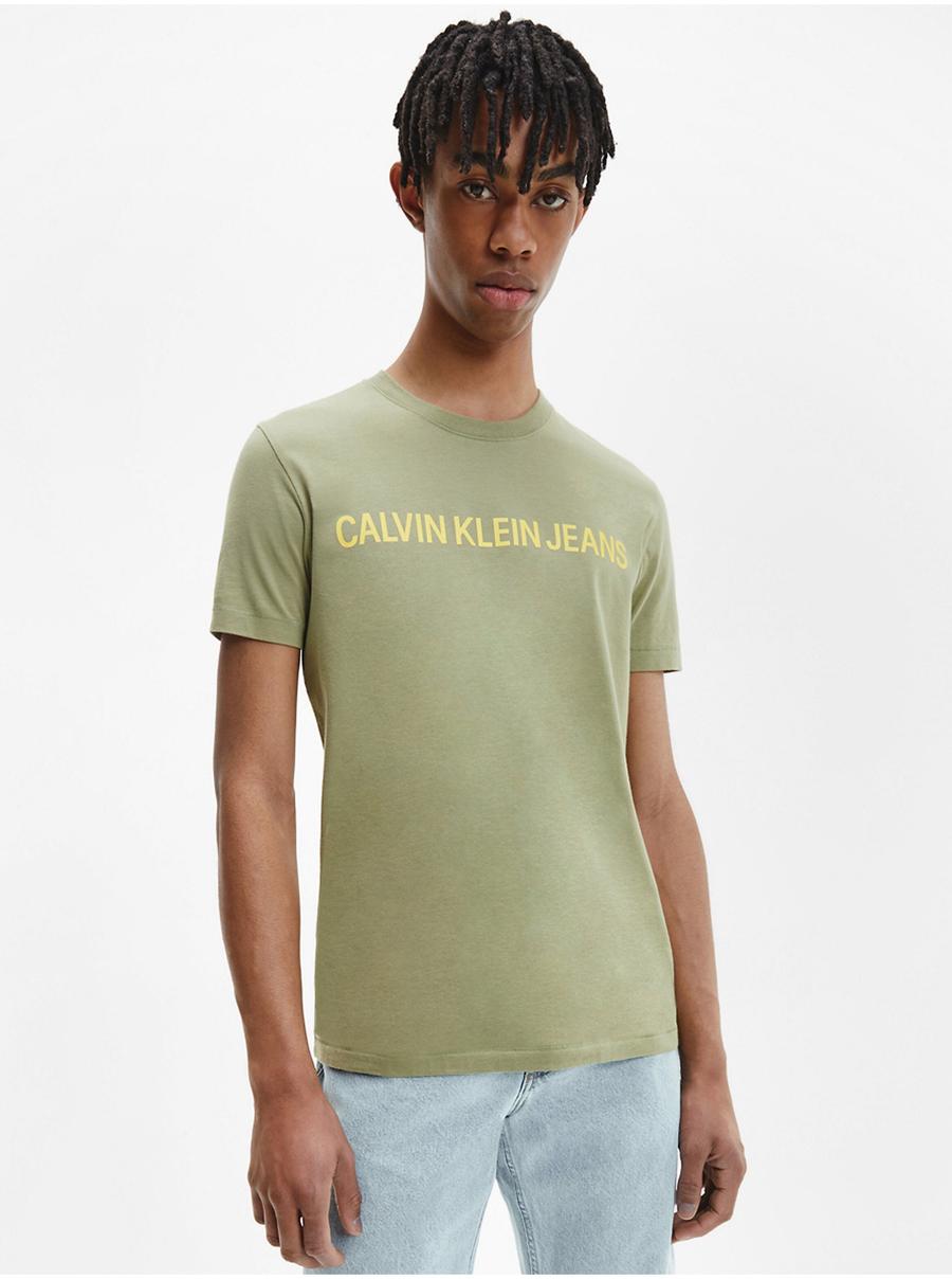 Světle zelené pánské tričko Calvin Klein Jeans