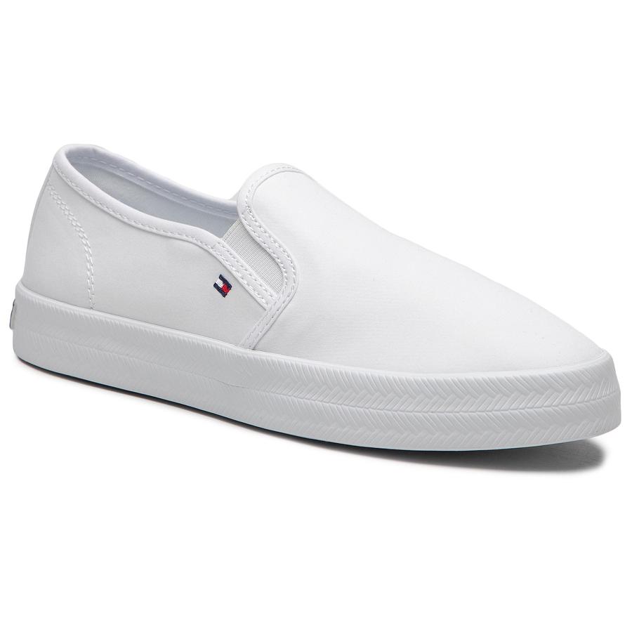 Tenisky TOMMY HILFIGER - Essential Nautical Slip On FW0FW05535 White YBR