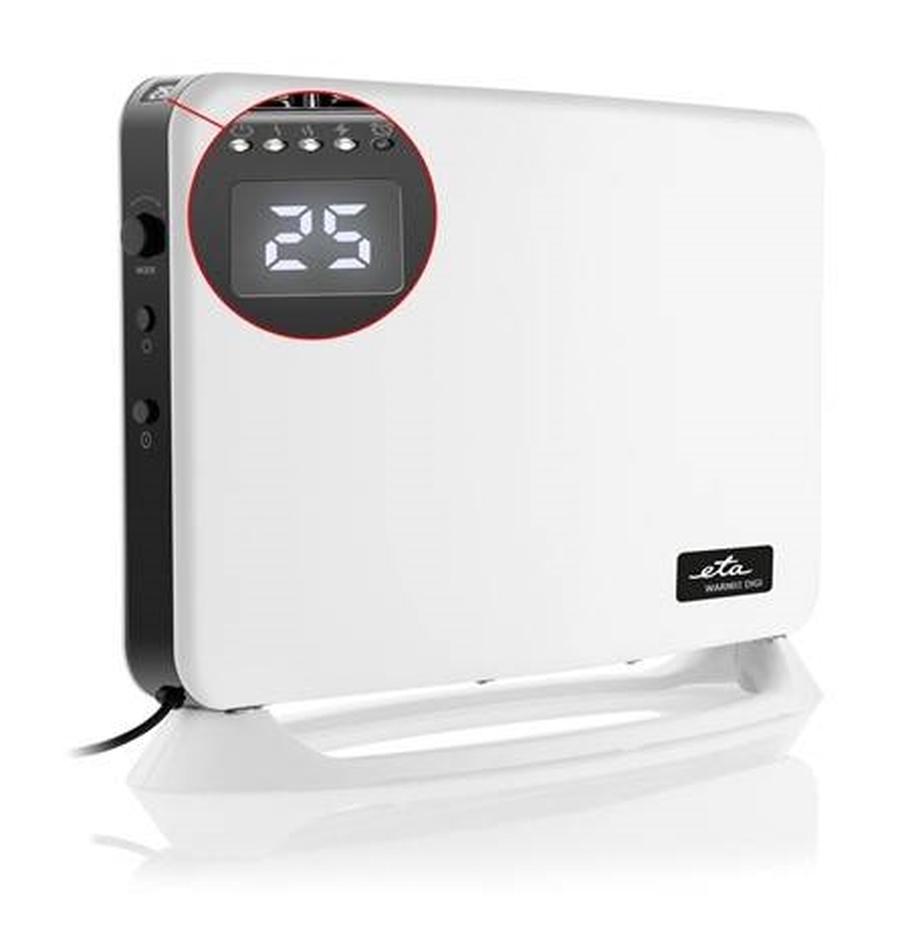 Teplovzdušný konvektor ETA Warmie Digi 1624 90000 / 750 W / 1 250 W / 2 000 W / 5-35 °C / časovač / bílá / černá