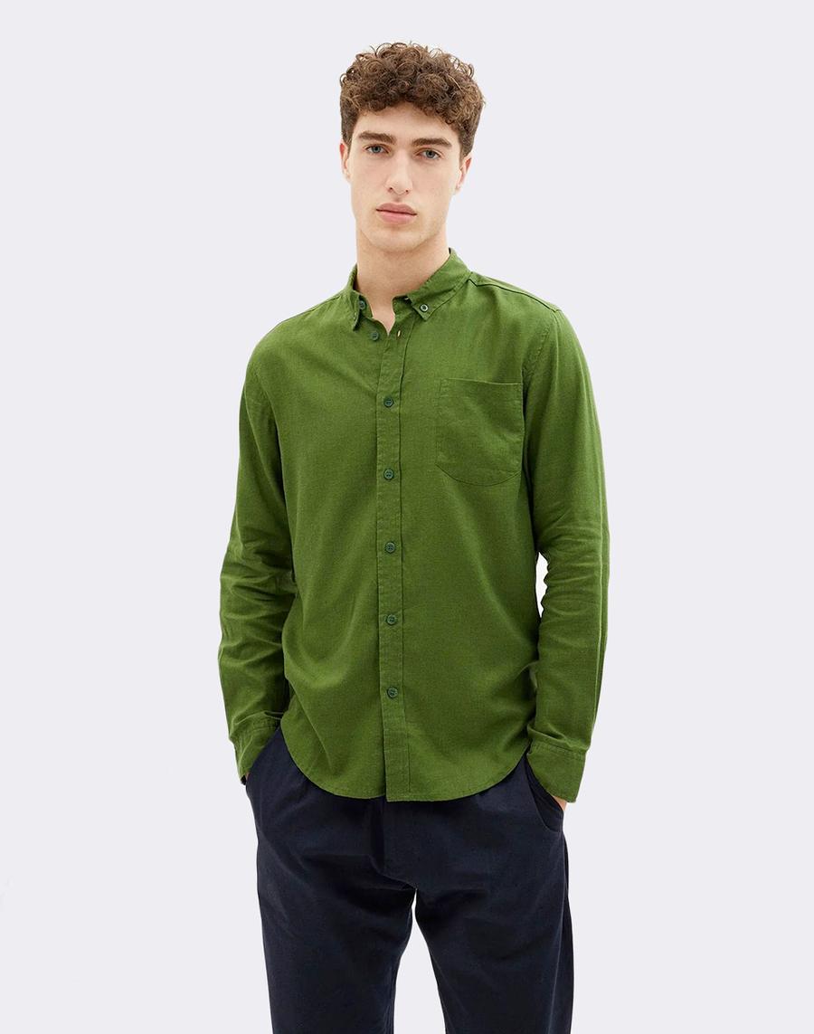 Thinking MU Green Hemp Ant Shirt GARDEN GREEN L