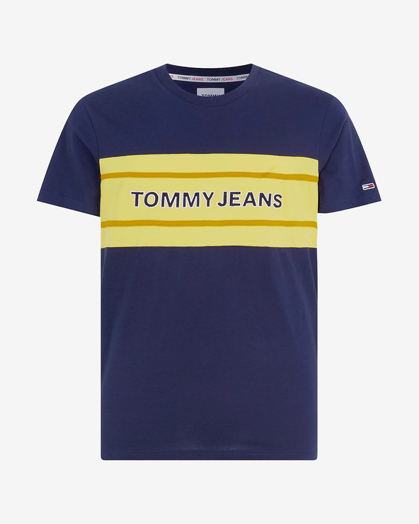 Tommy Jeans TJM Stripe Colorblock Tee Triko Modrá