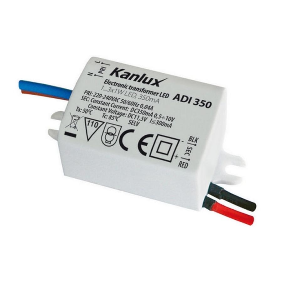 Transformátor elektronický Kanlux ADI 350 1-3W 350mA DC 01440