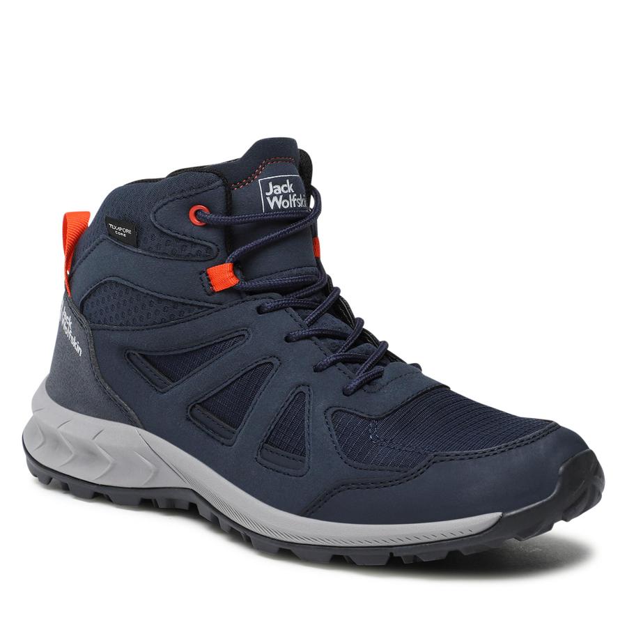 Trekingová obuv JACK WOLFSKIN - Woodland 2 Texapore Mid 4051261 Dark Blue/Red