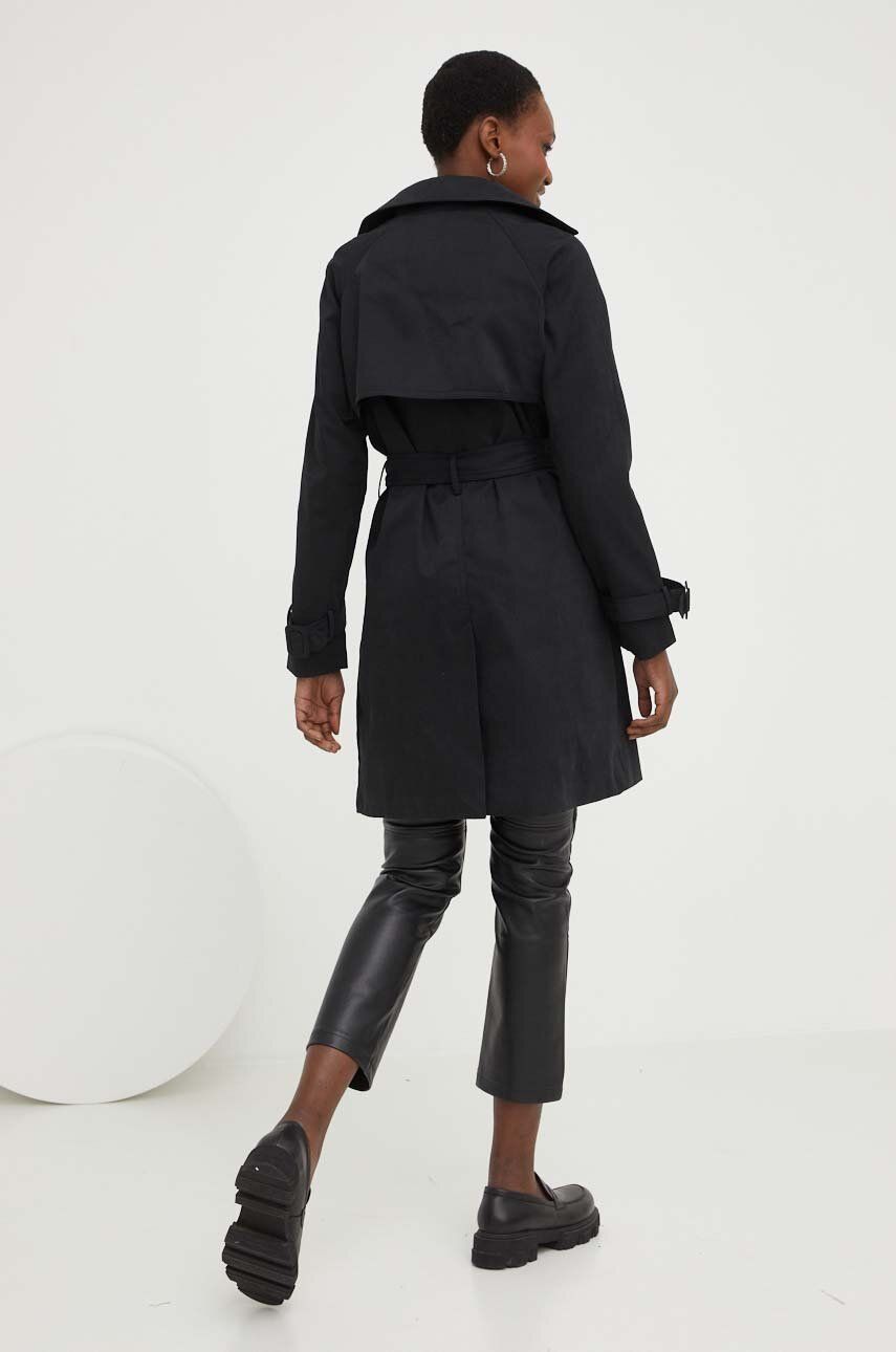 Trench kabát Answear Lab dámský, černá barva, přechodný, dvouřadový