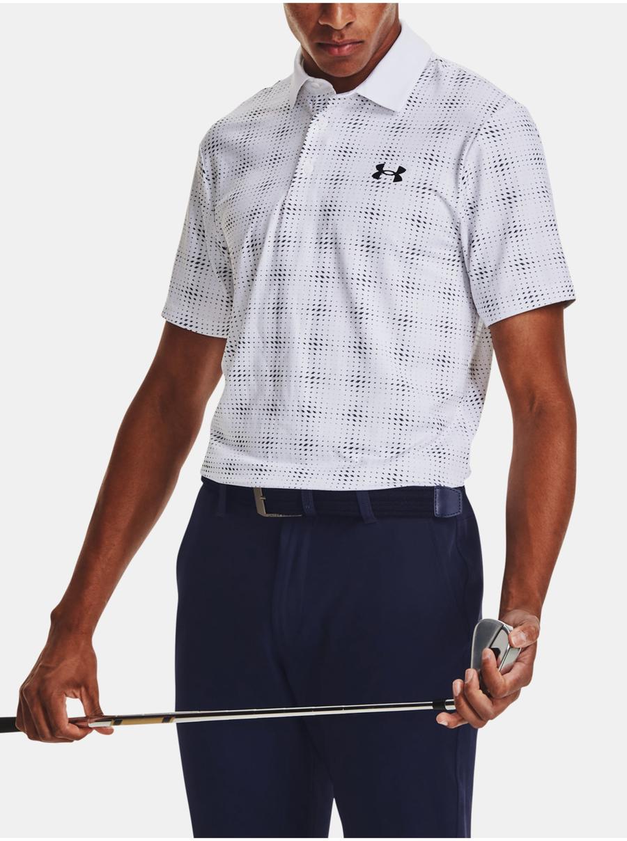 Tričko Under Armour UA Playoff 3.0 Printed Polo-WHT