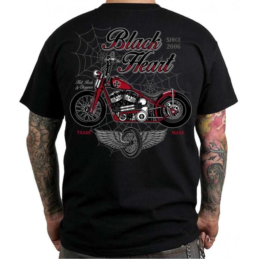 Triko BLACK HEART Red Baron Chopper  černá  L