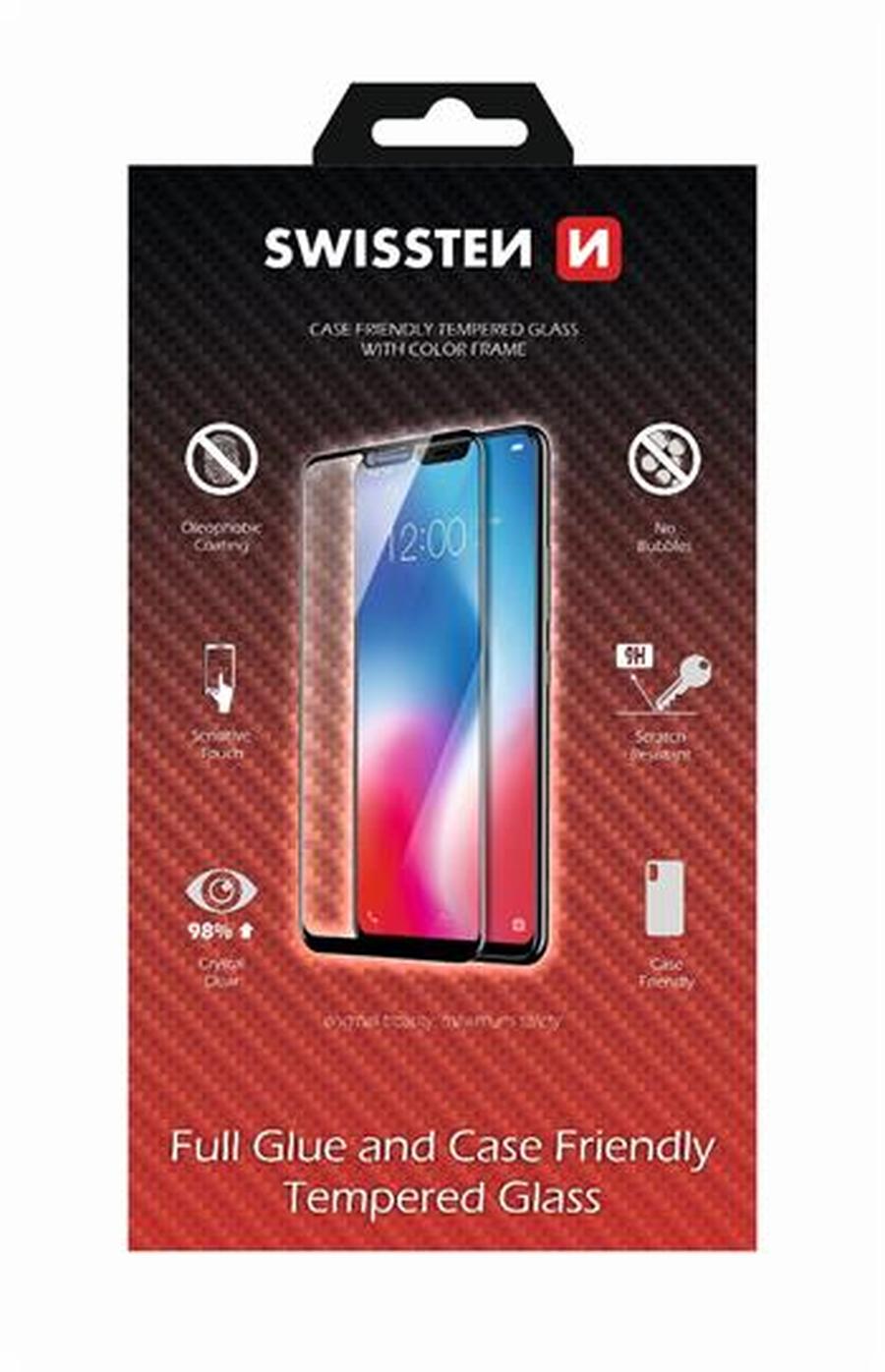 Tvrzené sklo Swissten Full Glue, Color Frame, Case Friendly pro Samsung Galaxy A21s, černá